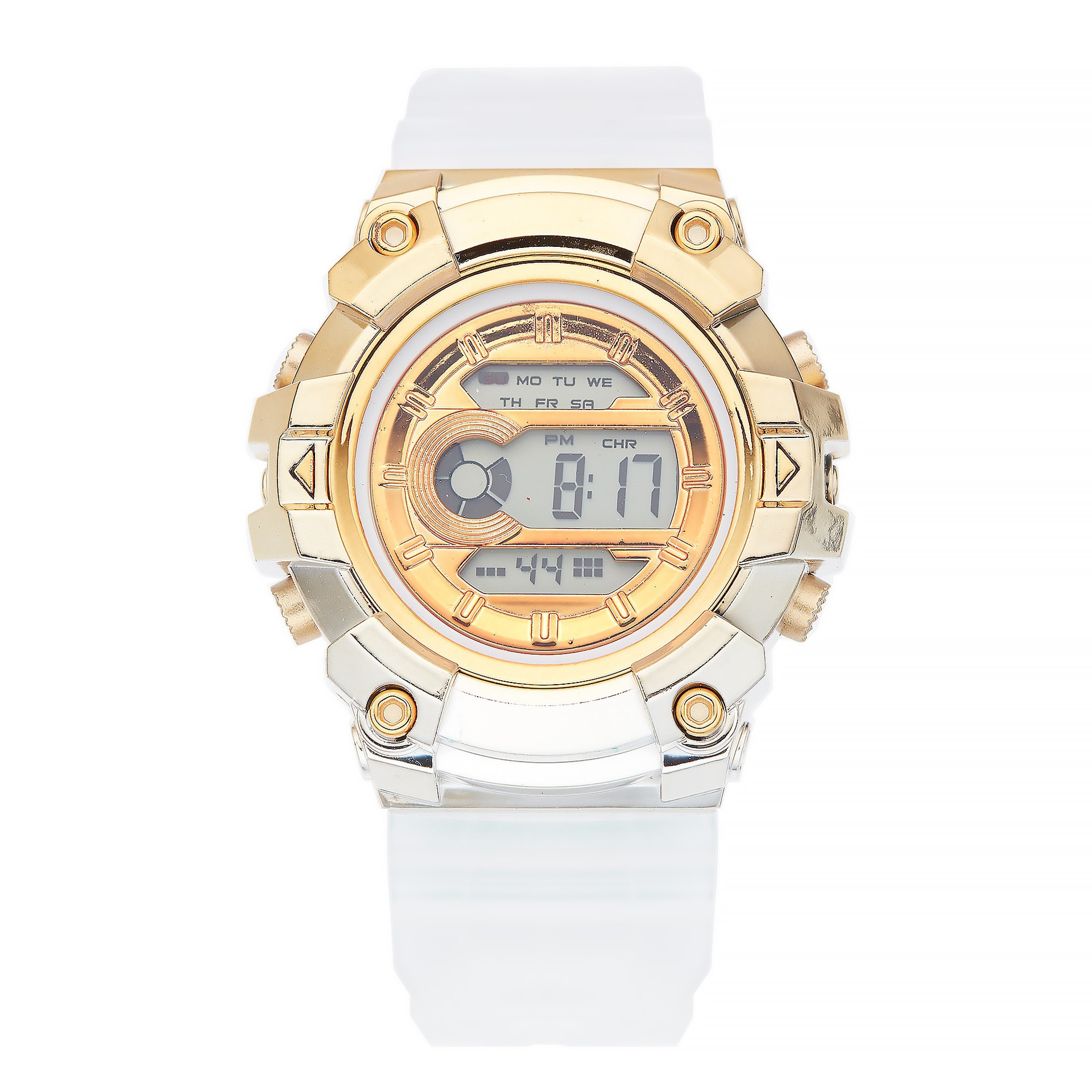 Reloj electrónico de alarma de disco de tendencia estudiantes de color gradiente correa transparente nocturna relojes electrónicos en stock