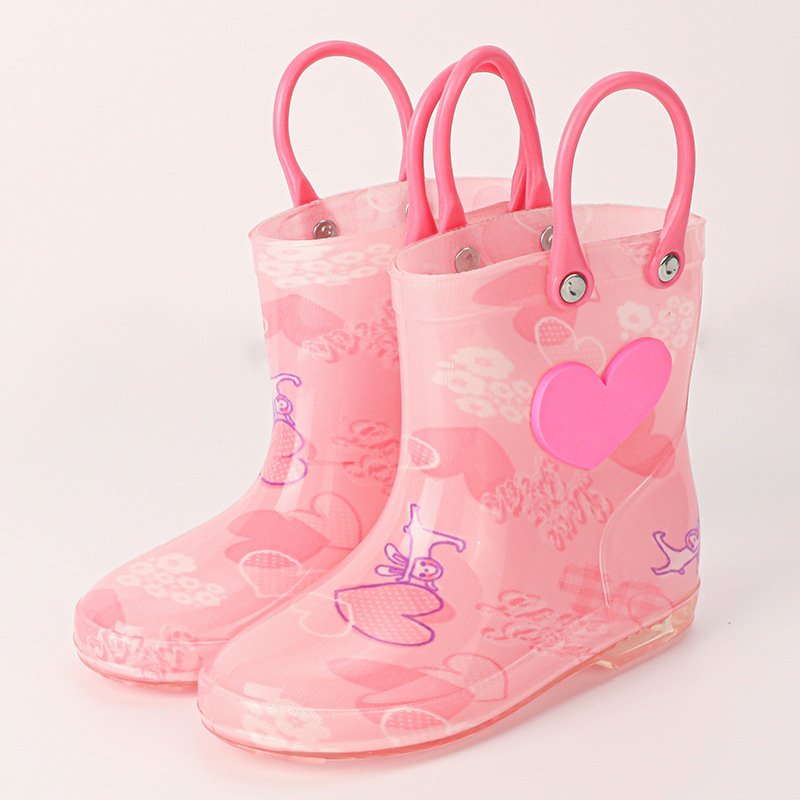 Cross-Mirror Export Floral Cartoon Children's Rain Boots in Stock Baby Water Shoes