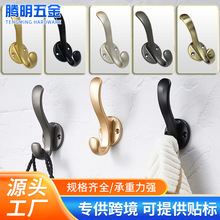 跨境专供铝合金衣帽钩卧室橱柜门后金属挂衣钩单钩五金配件批发