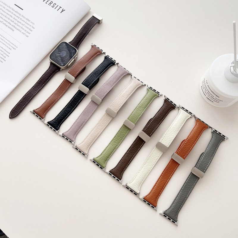 Soft Pebbled Magnetic Buckle Strap Suitable for Apple Watch Iwatchs10987Se Women