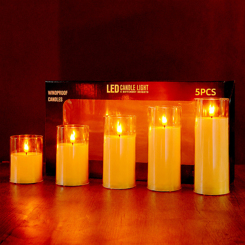 Cross-border acrylic candle light wick electronic candle wedding venue atmosphere layout decoration luminous ornaments