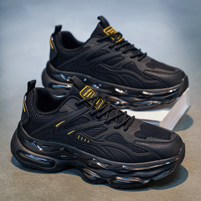Black Air-Cushioned Sports Shoes for Men 2026 New Model Student Sports Dad Shoes Putian Basketball Men's Winter Running Shoes Black Air-Cushioned Sports Shoes for Men 2026 New Model Student Sports Dad Shoes Putian Basketball Men's Winter Running Shoes