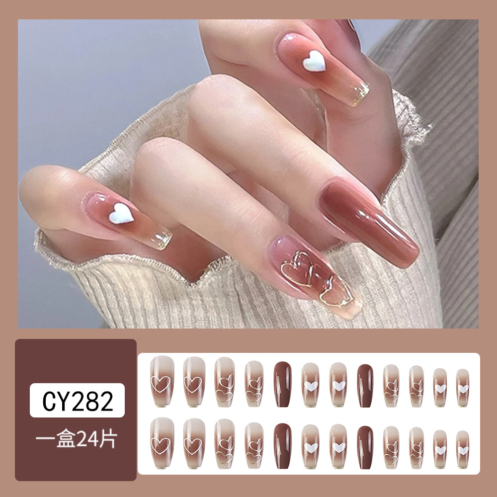 Summer Nail Art Ice a través del rubor Use Armor Love Milk White Advanced Nail Sense Pegatinas de uñas largas de pomelo