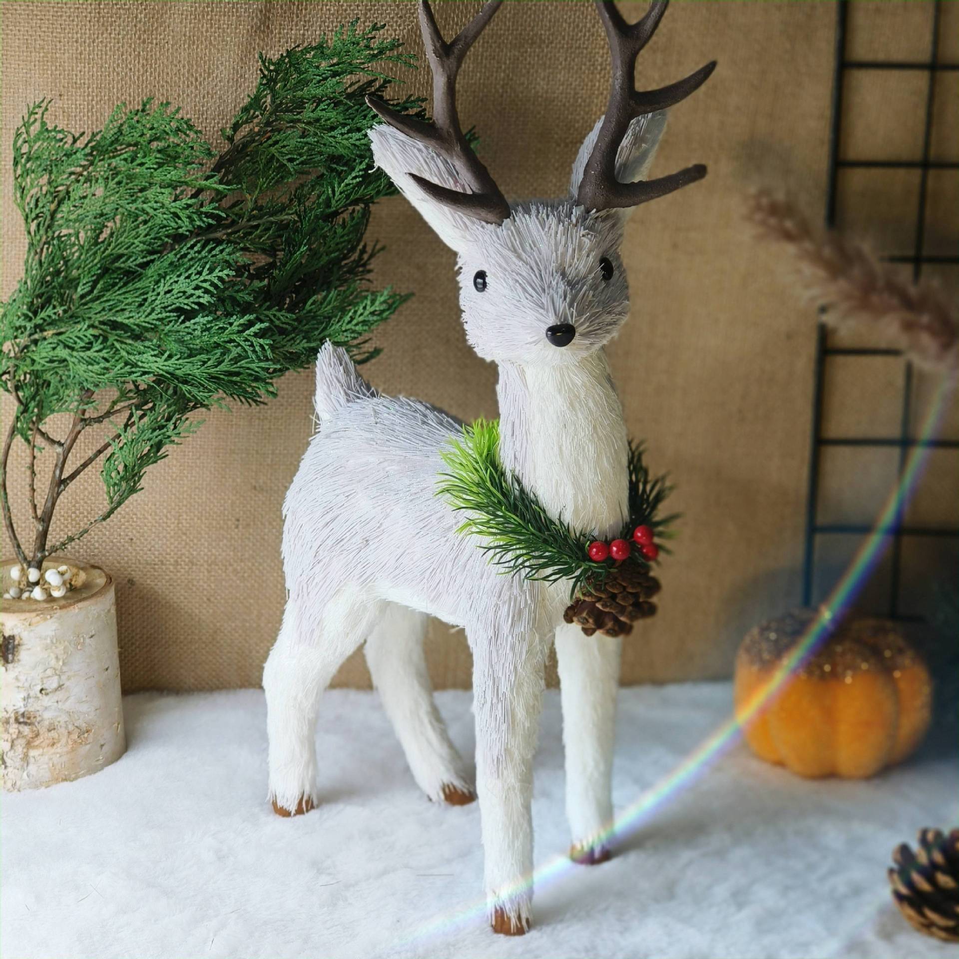 Decoración de ciervo navideño, adornos lindos, exquisitos recuerdos, simulación de alces, decoración de escritorio de ventana navideña, accesorios