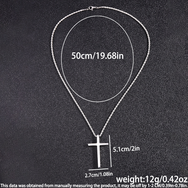 13g Weight 0.03µm-0.05µm Gold Plating Thickness PVD Coated Gold Plating Process 18K Real Gold Plated Plating Material 304 Stainless Steel Pendant Material Pendant Necklace Classification 304 Stainless Steel Chain Material Twisted Rope Chain Chain Type 1 Piece Quantity Holiday, Daily Occasion 304 Stainless Steel Material Cross Pattern Men's Gender Vacation, Simple Style Style Plating Craft Vacation Simple Style Cross 304 Stainless Steel Plating Men's Pendant Necklace Men Pendant Necklaces 1