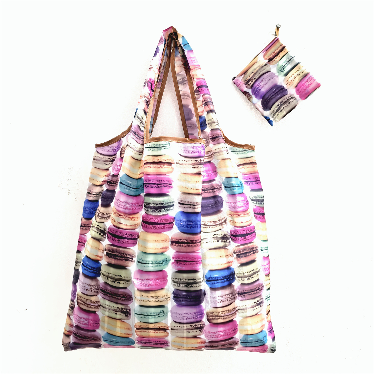 Bolso de compras de supermercado mediano de dibujos animados bolso verde bolso de moda bolso de compras plegable Portátil Bolsa de nylon impermeable image 44