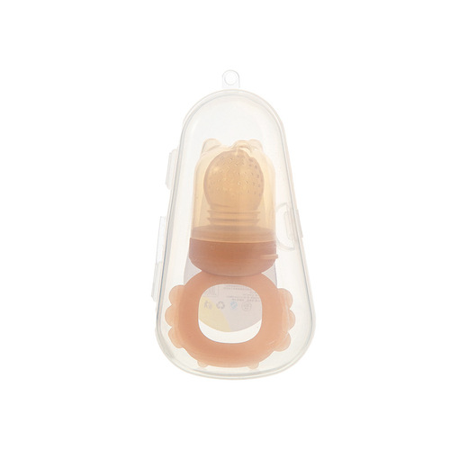 Baby BibaBette Fruit and Vegetable Fun Fruit Snack Pouch, Silicone Teether, Chewable Stick, Water-Boilable, Model 74858