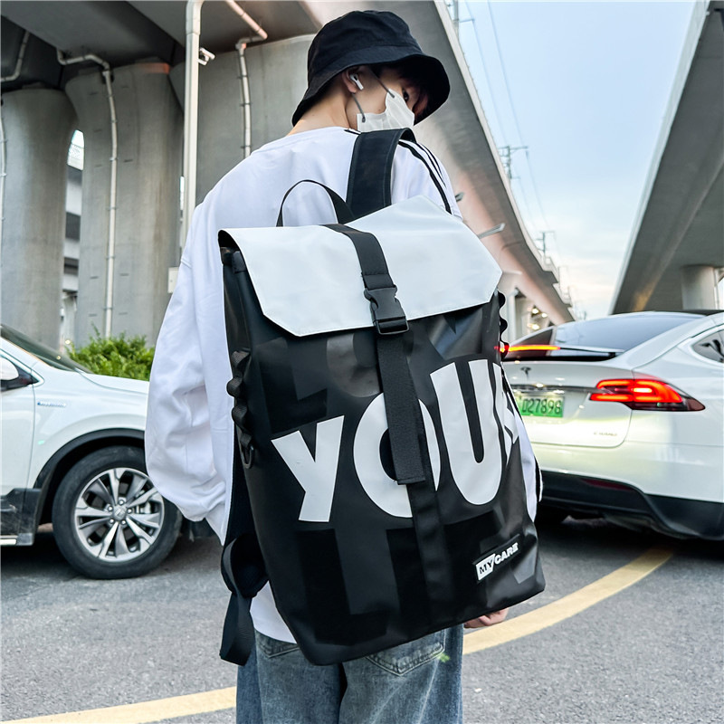 Cross-border new men's backpack trendy Hong Kong style student schoolbag leisure travel sports waterproof luggage backpack
