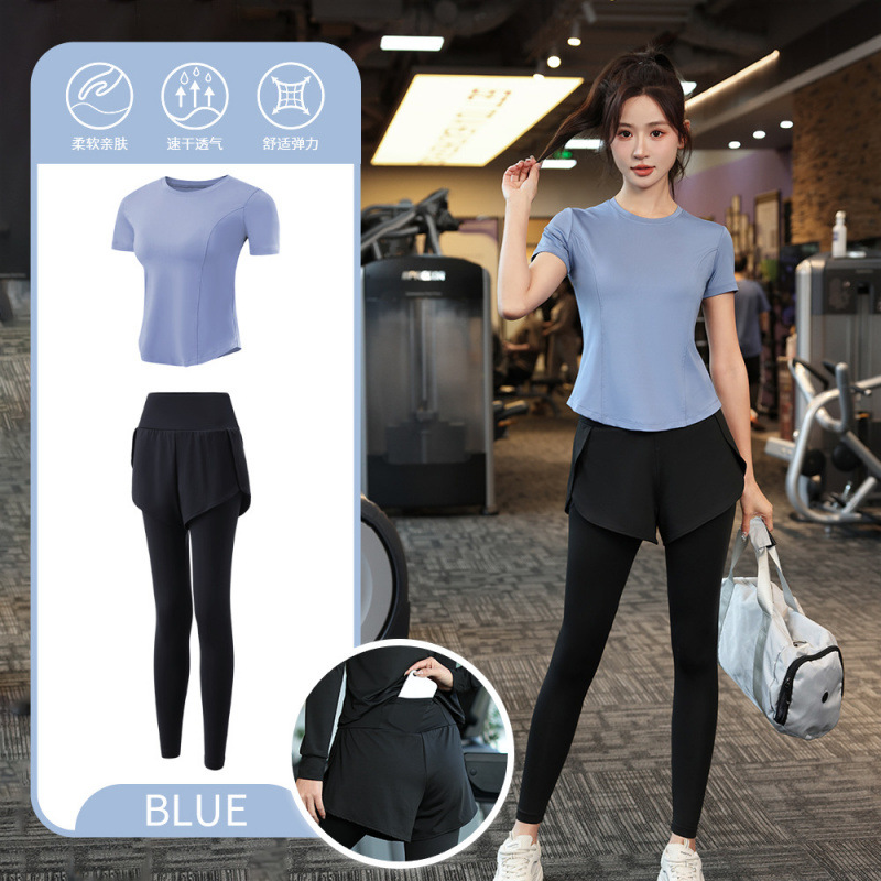 Juego de carrera para mujeres primavera y otoño principiantes de verano yoga deportivo rápido ropa seca trajes transpirables comercio exterior al por mayor
