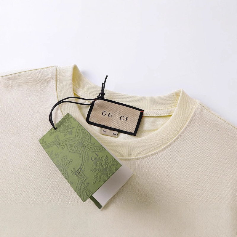 Correct Version of the New Summer Gu Cartoon Series Crocodile Print Solid Color Simple Short-Sleeve T-Shirt for Men and Women