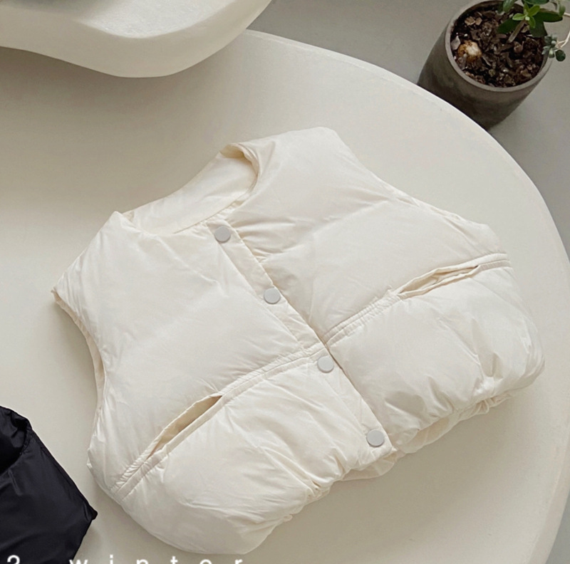Korean version of down thickened small medium-sized children's external wear, warm shoulder stylish vest boys and girls,_voghion.com