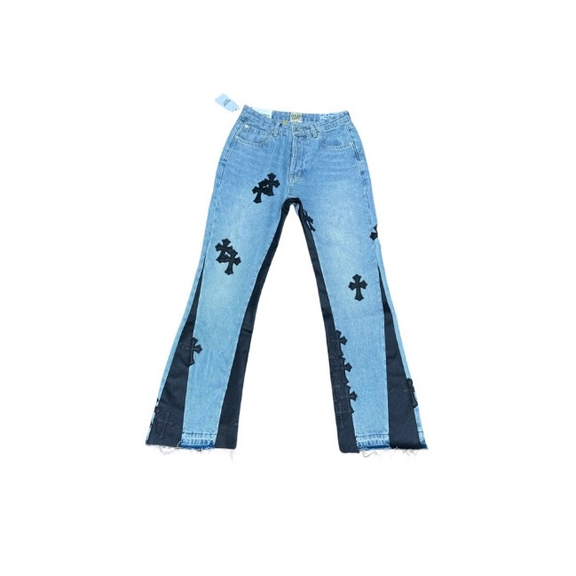 Gallery Department Fashionable Shaped Jeans Casual Cross Loose Long Pants with Distressed Washed Straight Style