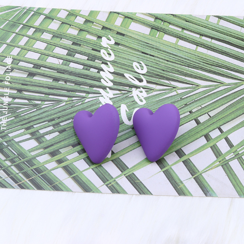 9g Weight Earrings Classification 1 Pair Quantity Daily Occasion Acrylic Material Heart Shape Pattern Women'S Gender Spray Paint Design Fashion Style 1 Pair Fashion Heart Shape Spray Paint Arylic Earrings 11