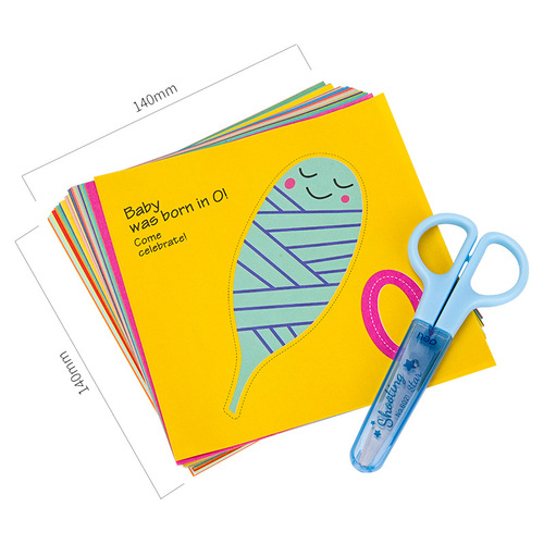 Geteji Children's Paper Cutting Craft Kindergarten 3-Year-Old 26 Baby Beginner Fun Toy DIY Making Material Kit Set