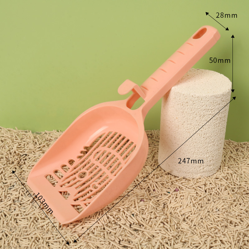 Pala especial de arena para gatos de plástico de orificio fino, pala de estiércol de mango largo grande, recogida de heces huecas, pala de arena de tofu, pala de estiércol de gato