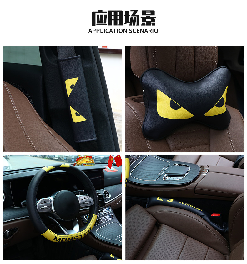 Wholesale Cartoon Memory Foam Car Headrest Lumbar Cushion Cute Car Waist Support Cushion Neck Pillow Headrest
