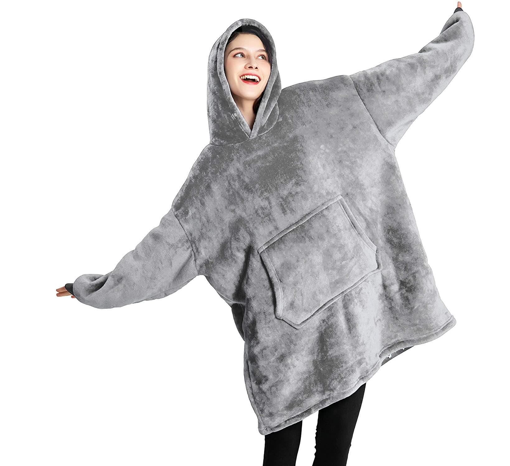 Hooded Blanket Sweatshirt Sherpa Wearable Blanket可穿戴毯子