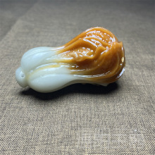 仿寿山石白菜手把件吊坠黄龙玉百财手把件车挂坠男女玉佩挂饰