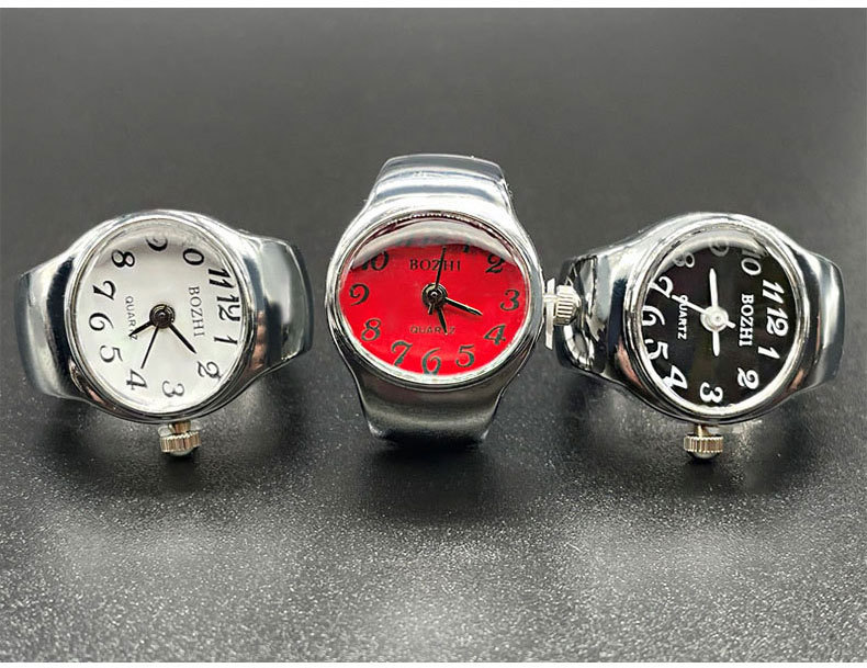 22g Weight Quartz Glass Mirror Material Stainless Steel Strap Material Watch Rings Classification Pointer+Number Display Type Round Dial Shape Daily, Street Occasion Quartz Movement Geometric Pattern All Seasons Season Unisex Gender Retro, Classic Style Style Retro Classic Style Geometric Quartz Watch Rings