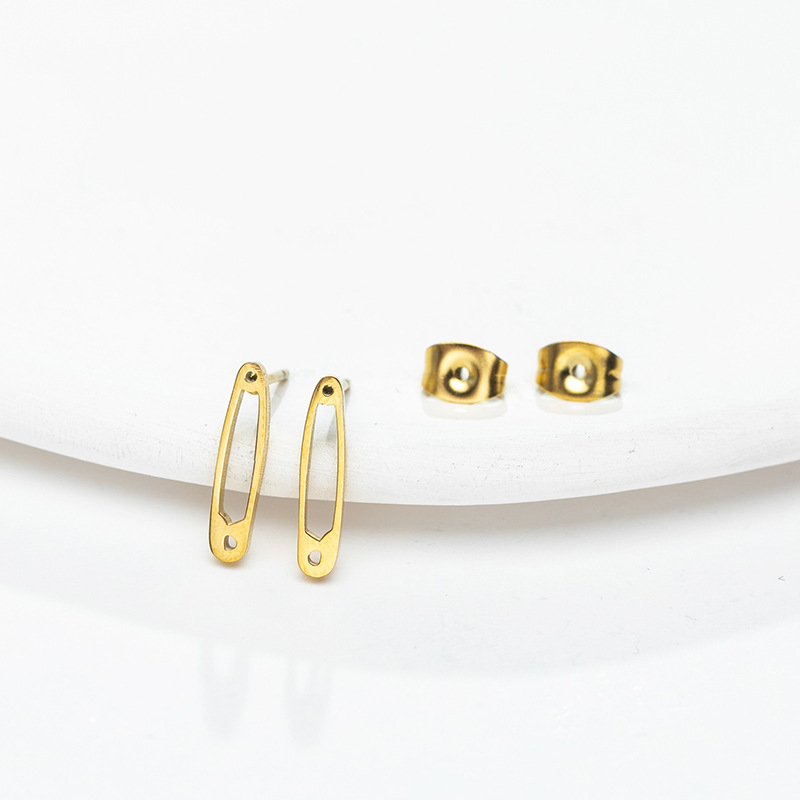 Street Occasion 304 Stainless Steel Material Circle Pattern PVD Coated 18K Gold Real Gold Plated Circle 304 Stainless Steel Simple Style Waterproof Non Tarnish Ear Studs