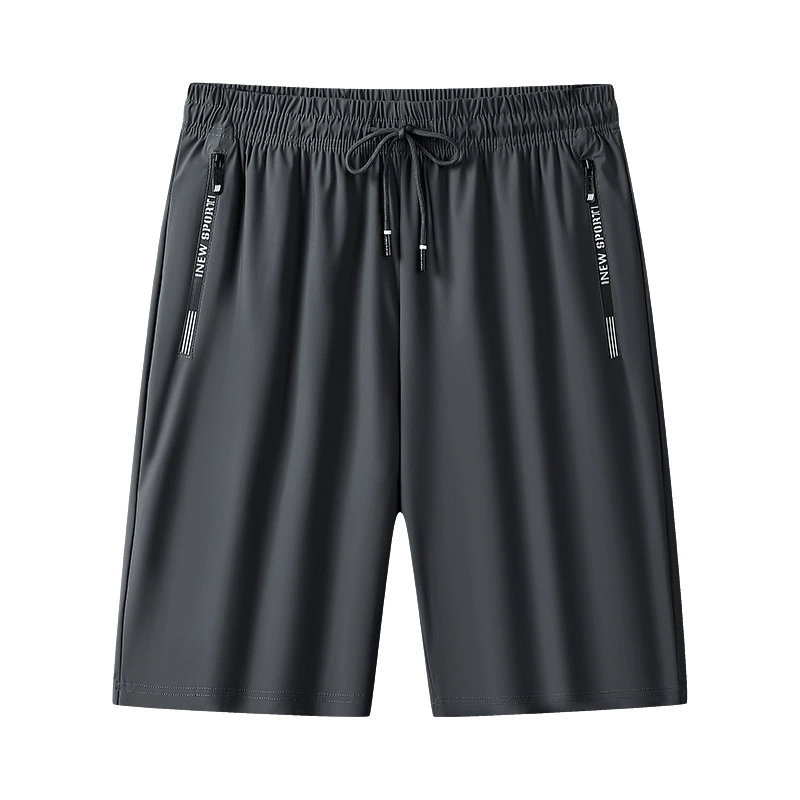 Летние мужские спортивные нейлоновые шелковые шорты большого размера, свободные пятиточечные брюки, высококачественные шорты из ледяного шелка на молнии, мужские шорты, мужские летние шорты