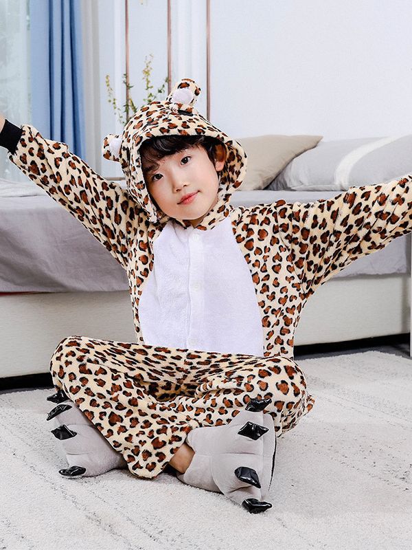 Otoño e invierno de dibujos animados de una sola pieza animal ropa de hogar padre-hijo animal franela rendimiento ocio hogar entrega de una sola pieza al por mayor