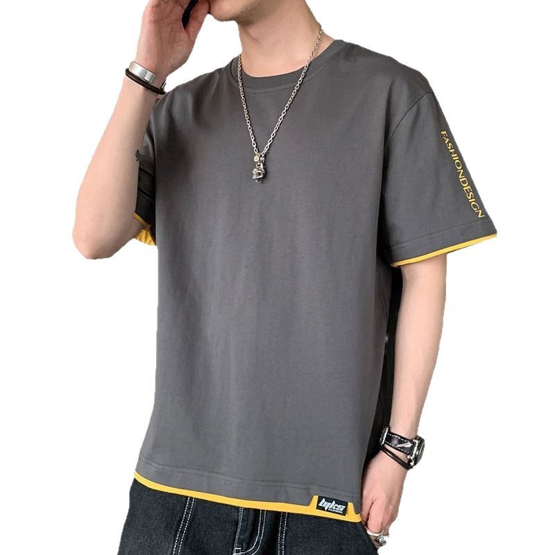 M - 8XL gran algodón hombre de manga corta camiseta de moda de verano deportiva casual de media manga camiseta de comercio exterior
