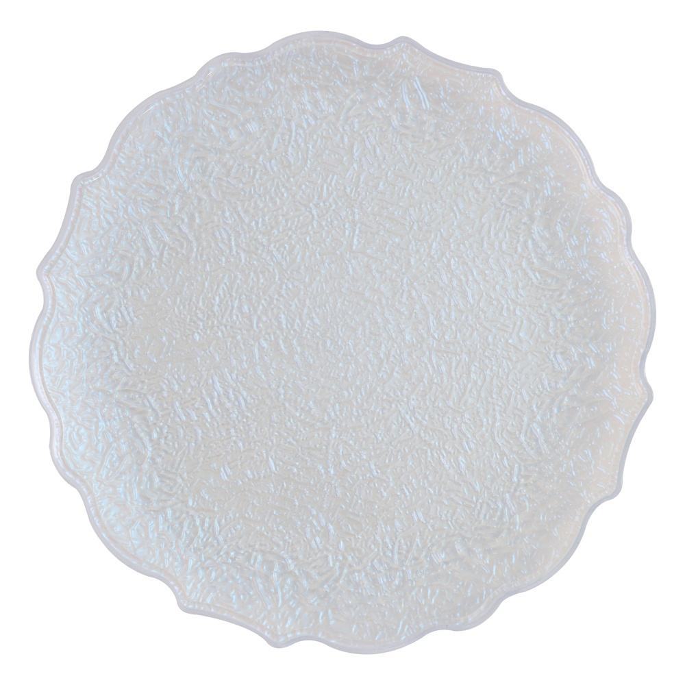 13 pulgadas acrílico transparente cargador de bordes de oro plano boda navidad baby shower party decoración plástica