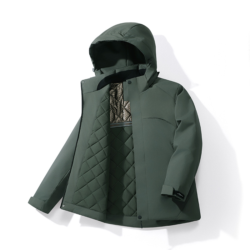 Cross-border wholesale of new winter outdoor casual cotton jackets for men, stylish hooded graphene warm, windproof, waterproof, and breathable