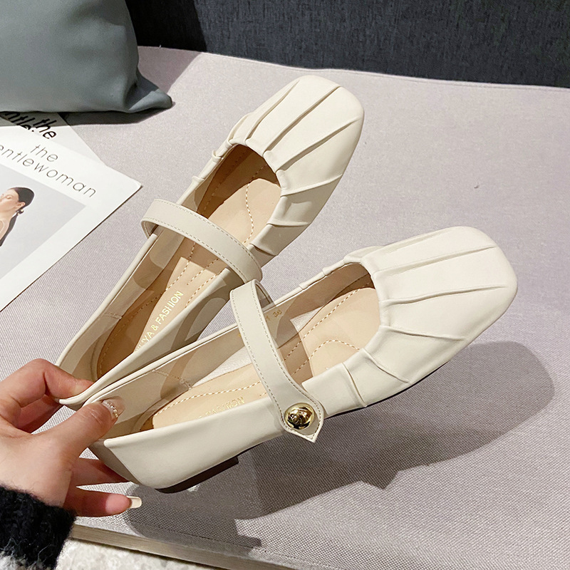Women's Flats 2025 New Summer French Fairy Retro Shallow Casual Soft Sole Mary Jane Shoes For Women_vogvips.com