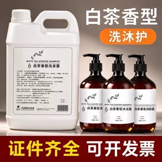 白茶香氛泡沫洗发水沐浴露护发素洗手液酒店宾馆民宿洗浴洗头膏液