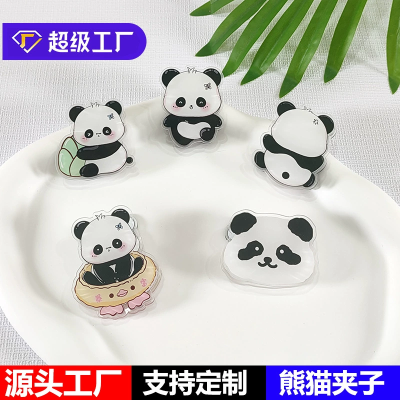 Авторское право IP мультфильм милый акриловый зажим Panda подарочный декоративный зажим для заметок