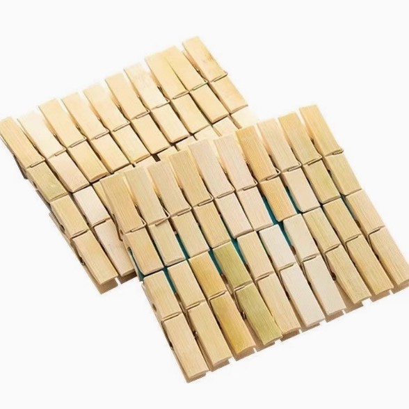 Home Bamboo Clothes Clips Pants Socks Underwear Clips Multi-Purpose Bamboo Drying Clips Clothes Windproof Fixed Clips Bamboo Clamps