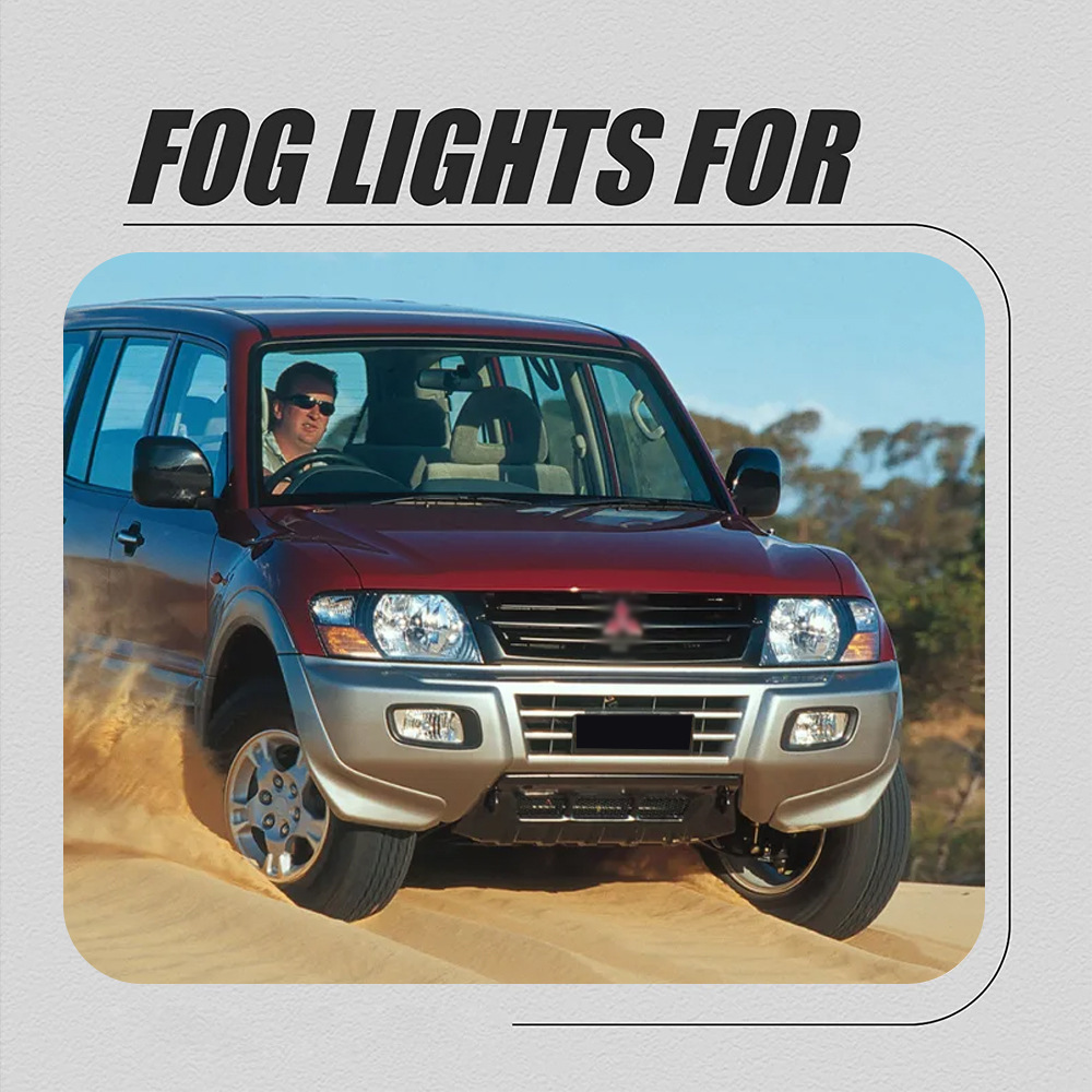 Aplicable a Mitsubishi 00 01 02 03 antiguo conjunto de lámpara de niebla delantera Pajero luz de día conjunto de lámpara de barra delantera
