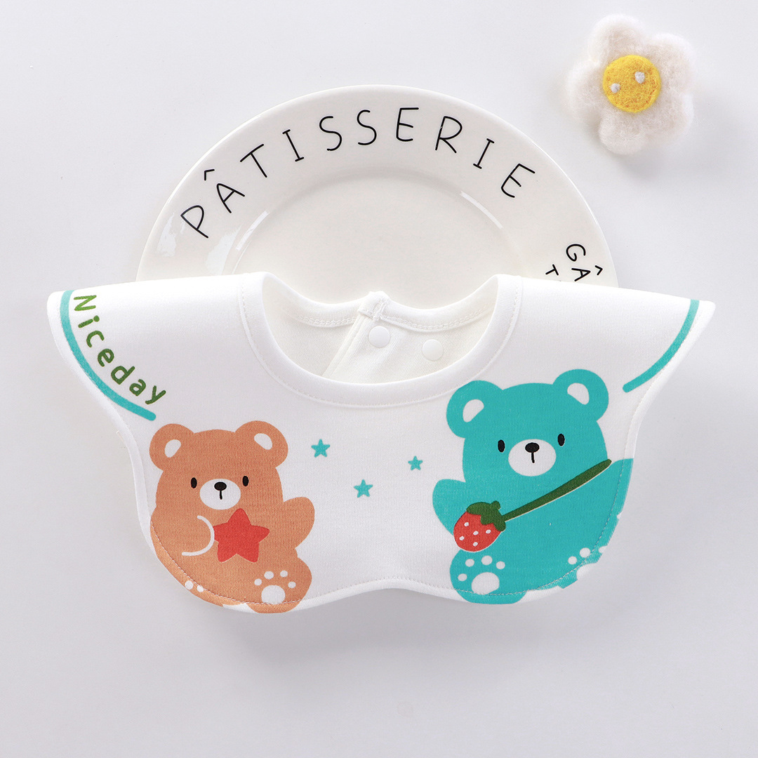 Babero para bebé toalla de saliva para bebé algodón impermeable recién nacido a prueba de vómitos babero para comer 360 grados rotación primavera y verano