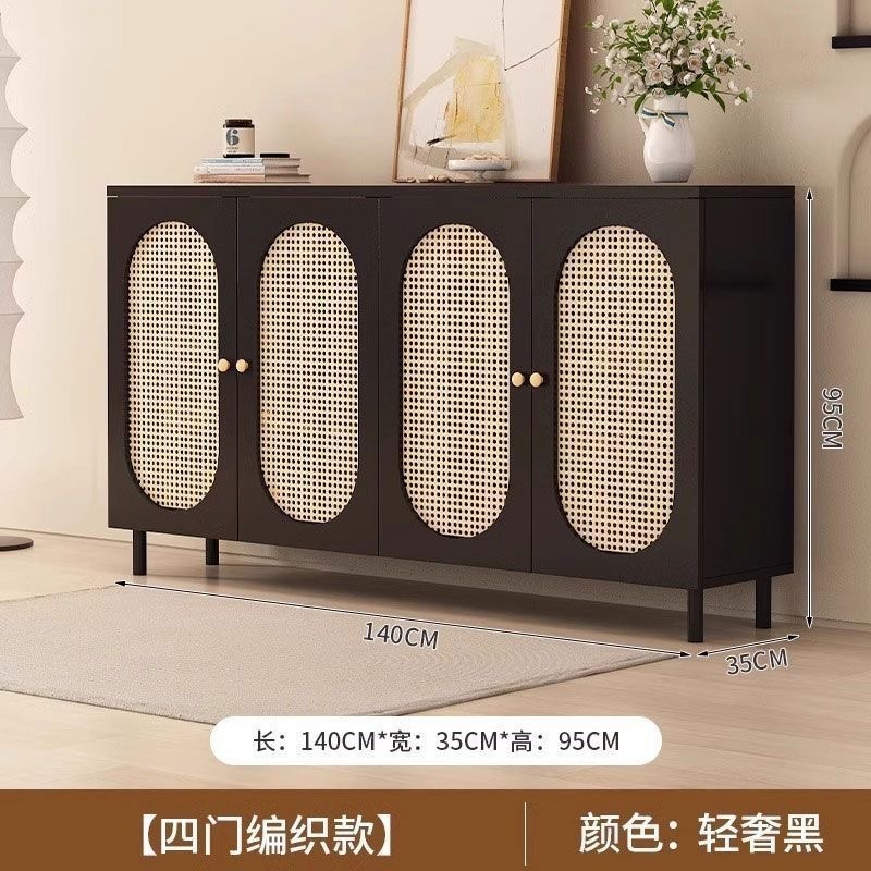 藤编简约鞋柜门口大容量法式靠墙玄关轻奢藤编储物柜收纳入户鞋柜|undefined