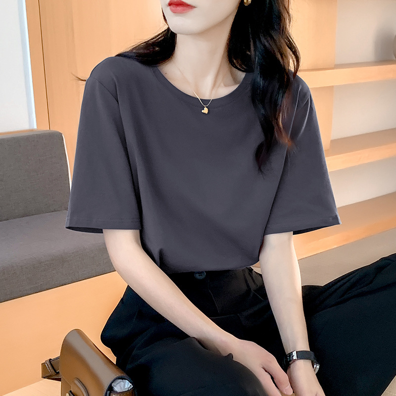Summer Short-sleeved T-shirt Women's Loose Cotton T-shirt Casual Large Size Inner Half-sleeved 2022 Spring Top New