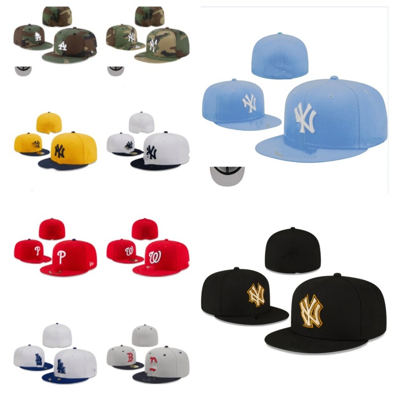 New Baseball Cap Camouflage Flat Brim Size Cap Closed Hip-Hop Cap Cross-Border Wholesale Dodgers Closed Team Cap