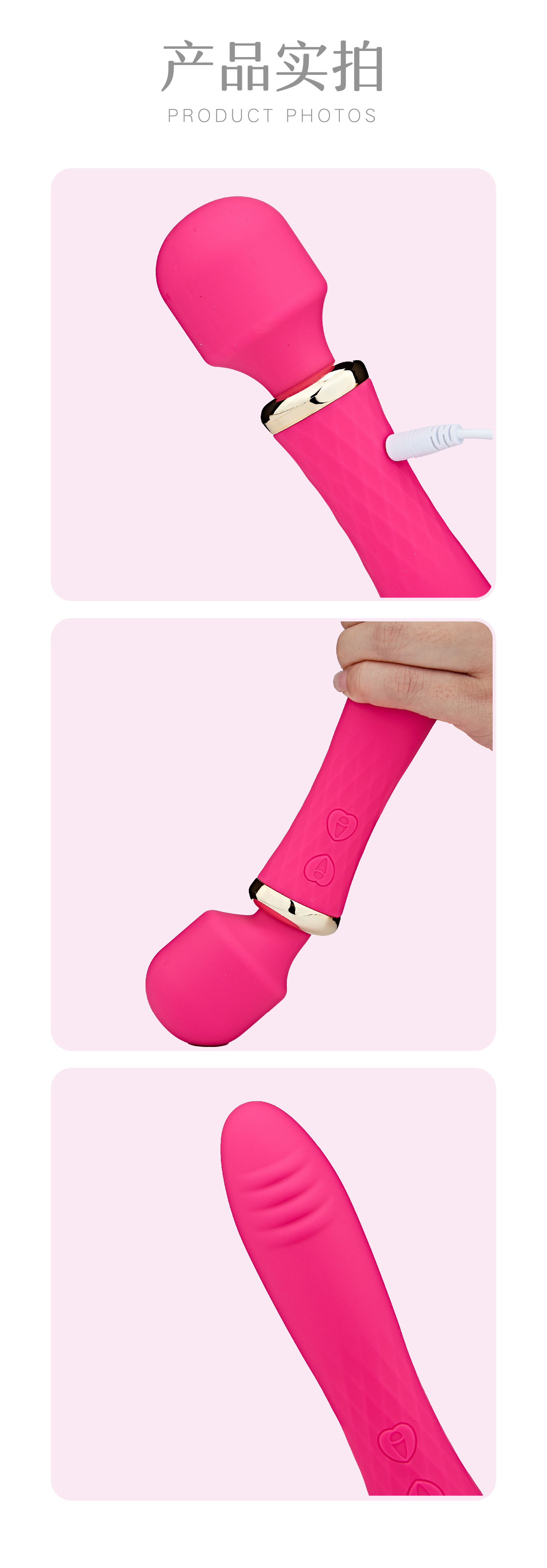 Dual-Head Rechargeable Vibrator, 10-Frequency Silicone Massager for Women — detail image 13