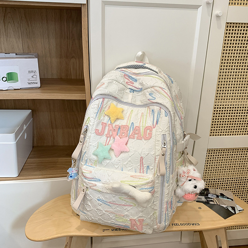 高颜值书包初中女生小学生少女感可爱轻便双肩包高中生大容量背包|undefined