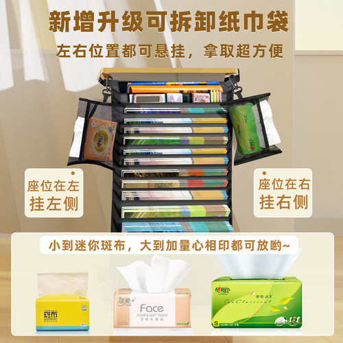 Thickened Large Capacity Desk Hanging Book Bag, Study Desk Side Book Storage Bag, Desk Edge Bag for Middle School and High School Students