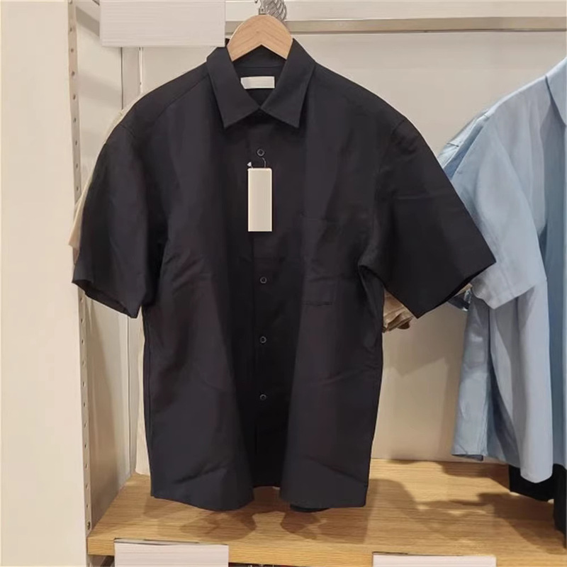 Men's and Women's Casual Cotton and Linen Lapel Loose Shirts Short-Sleeved Shirts 26 Spring and Summer New Solid Color Shirts 482502 Men's and Women's Casual Cotton and Linen Lapel Loose Shirts Short-Sleeved Shirts 26 Spring and Summer New Solid Color Shirts 482502