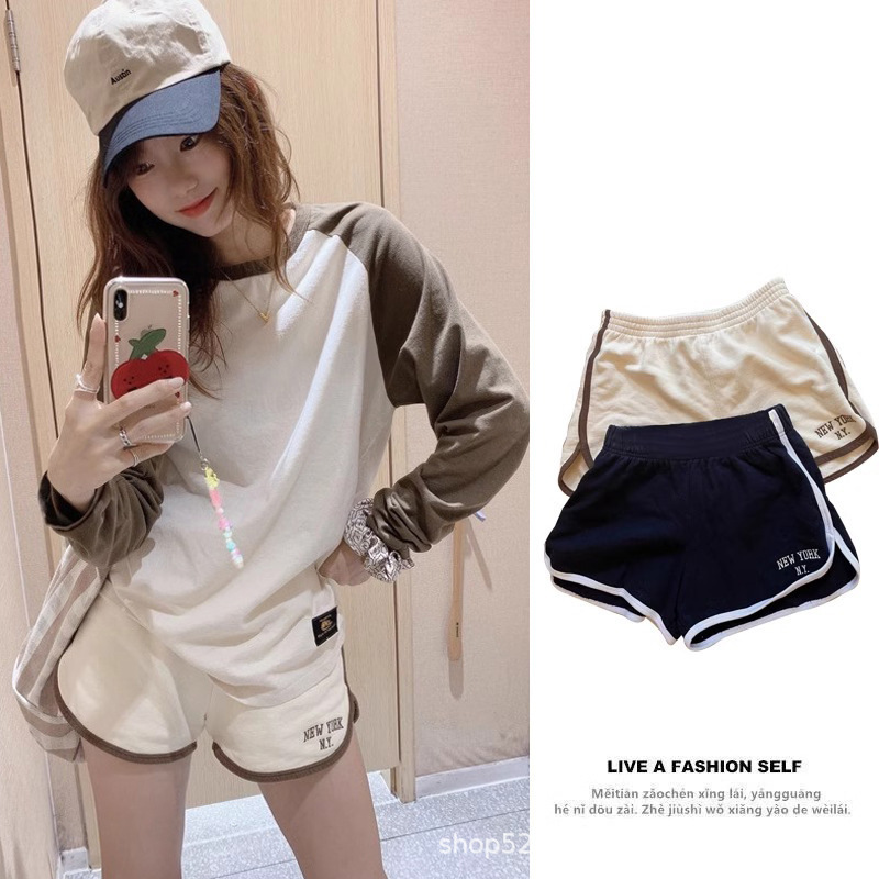 Cross-border twill stand hot girls summer letter embroidery women's high waist casual sports shorts American hot pants wholesale Cross-border twill stand hot girls summer letter embroidery women's high waist casual sports shorts American hot pants wholesale