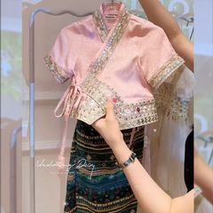 ダイ族子供少数民族服男の子と女の子夏服タイ風水スプラッシュフェスティバルダンス服幼稚園パフォーマンス服