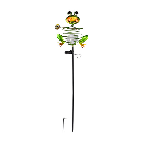 Solar Frog Lawn Lamp, Iron Animal Garden Villa Stake Light, Outdoor Landscape Waterproof Park Courtyard Lamp