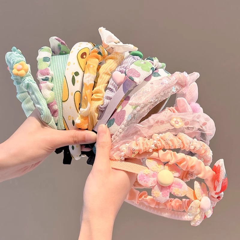 Hermosos bandas de cabello de dibujos animados para niños de alta presión cranial bandas de cabello niñas bebés coloridos con dientes antideslizantes no estrangulación