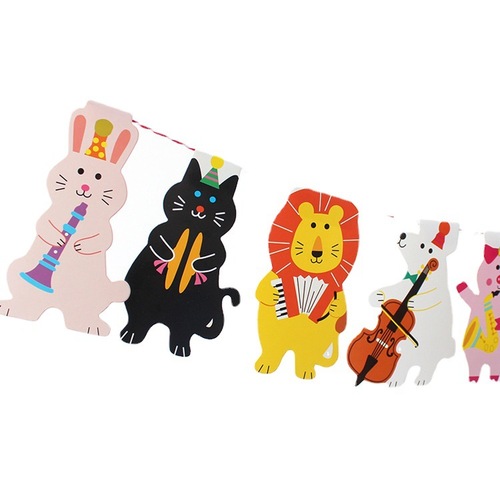 Birthday flag children's day kindergarten activity decoration cartoon small animal flag birthday party decoration bunting