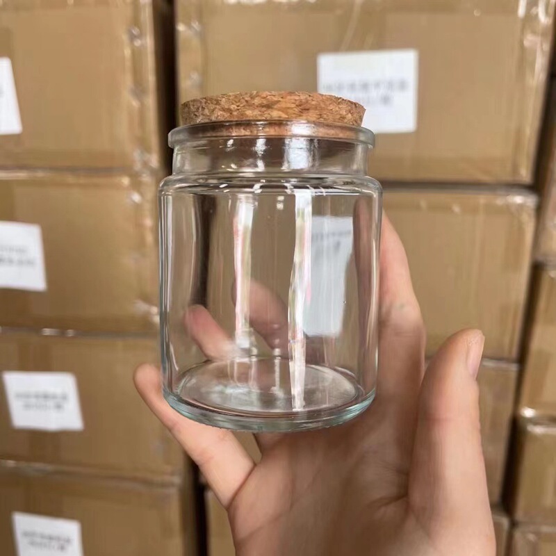 DIY装蜡容器木塞玻璃香薰蜡烛杯家居摆件复古茶色耐高温带盖烛台|undefined