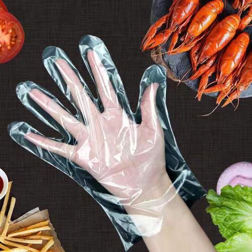 Food grade catering kitchen household PE gloves disposable gloves 100 pieces boxed thickened oil-proof glove film