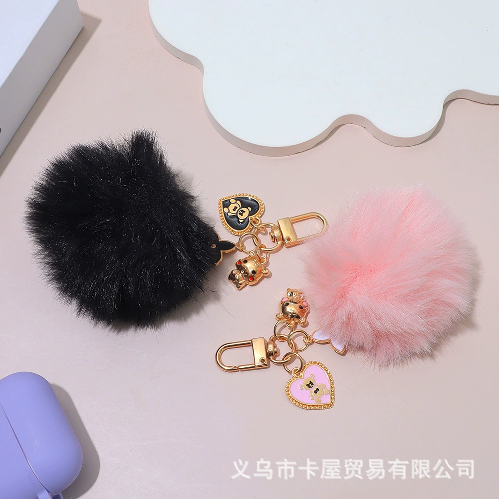 Creative cute keychain, protective case, accessory, mobile phone, with little bears